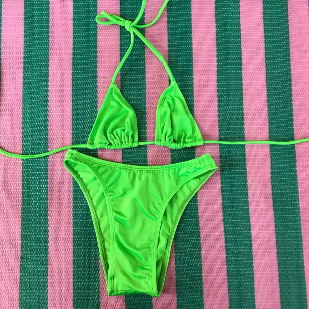 Zuliana Brazilian Cut Bikini in Neon Green
